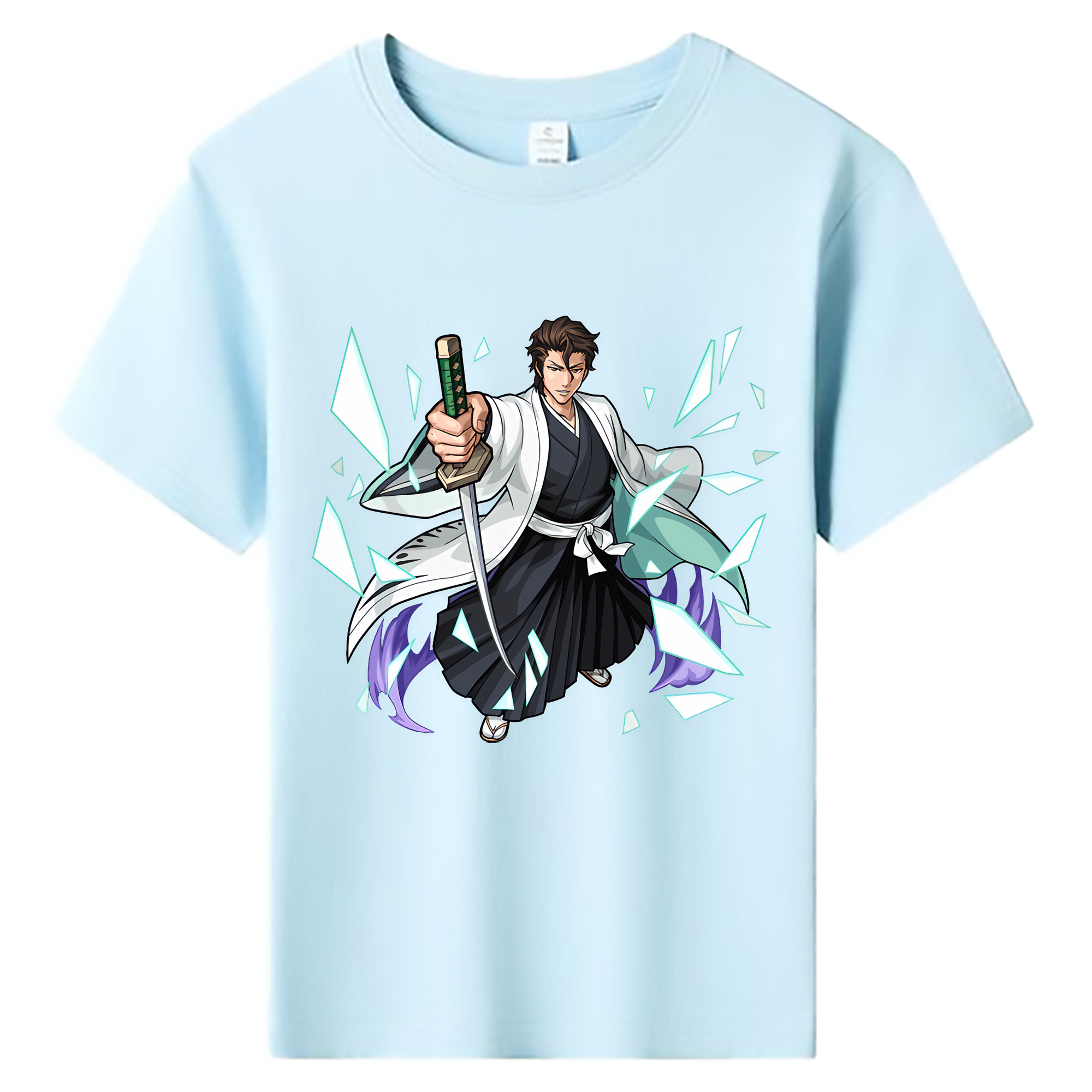 （画像用） ブリーチ 藍染 惣右介（あいぜん そうすけ） BLEACH Aizen Sousuke 綿100％キッズTシャツ（フロントプリント）